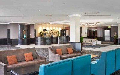 Lobby seating at DoubleTree By Hilton Coventry.