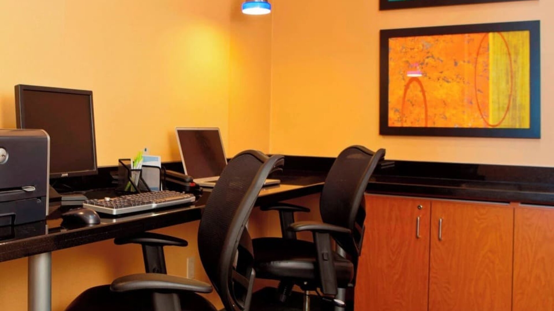 Business center at Fairfield Inn & Suites Joliet North/Plainfield.