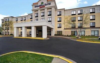 Hotel exterior at SpringHill Suites Baltimore BWI Airport.
