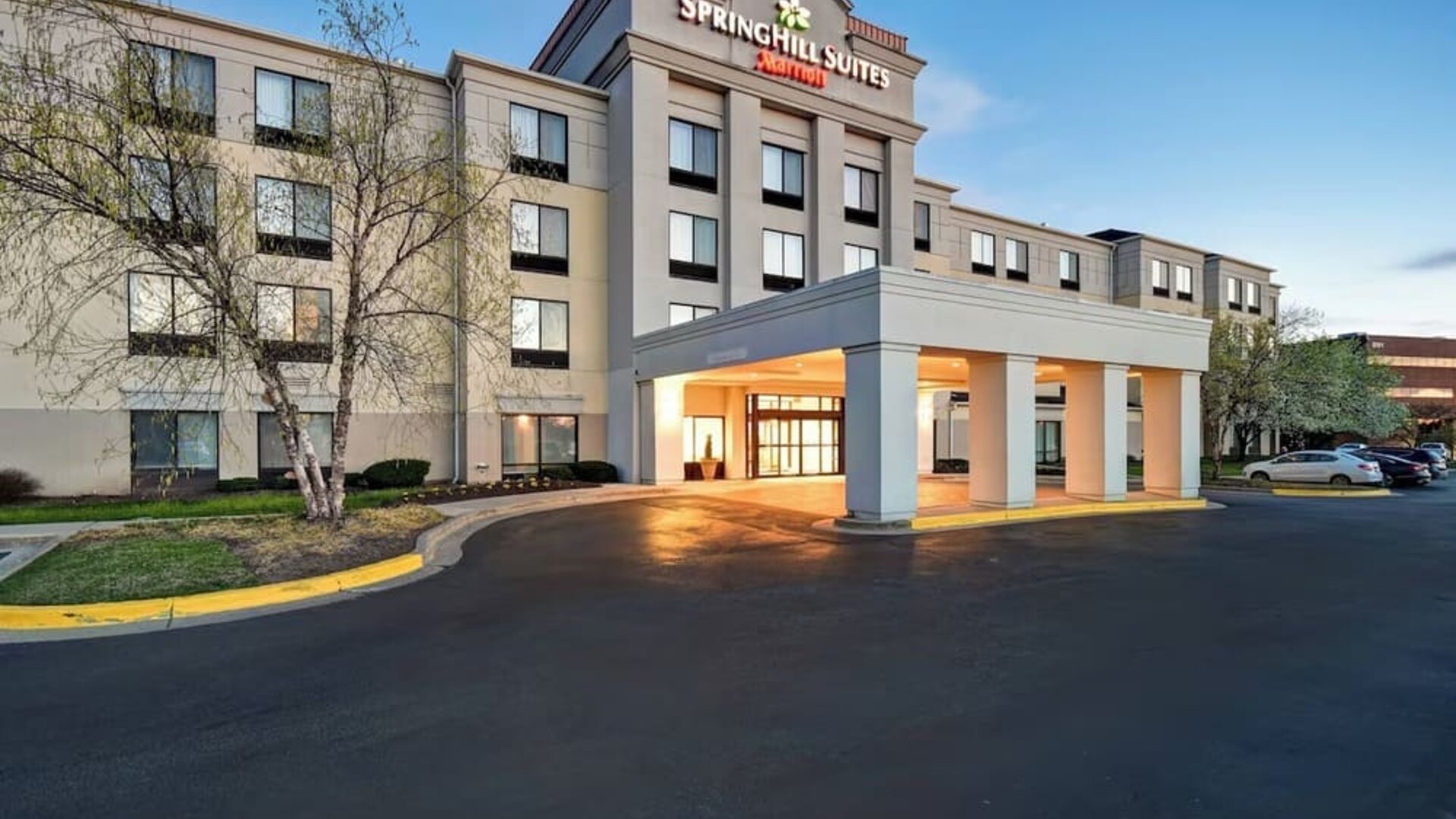 Hotel exterior at SpringHill Suites Baltimore BWI Airport.