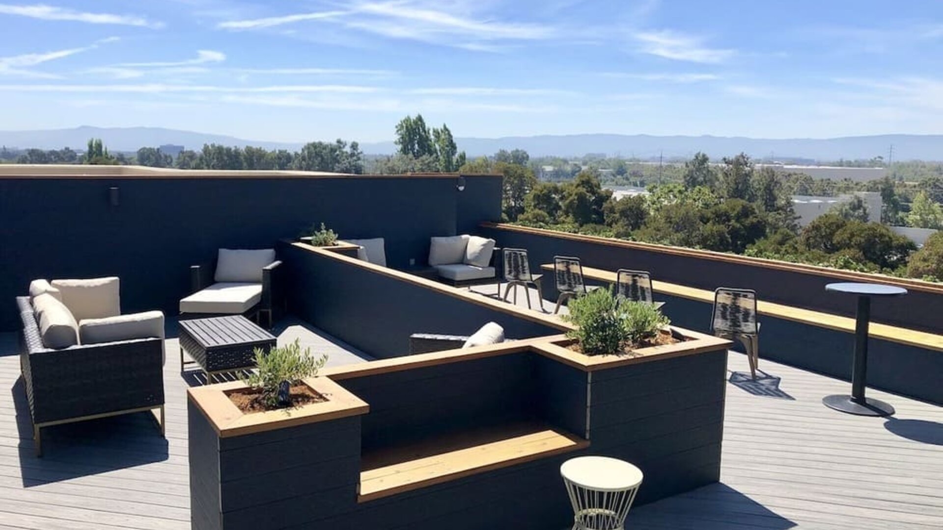 Rooftop terrace at Holiday Inn Hotel & Suites Silicon Valley - Milpitas.