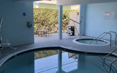 indoor pool at Capri Suites Anaheim.