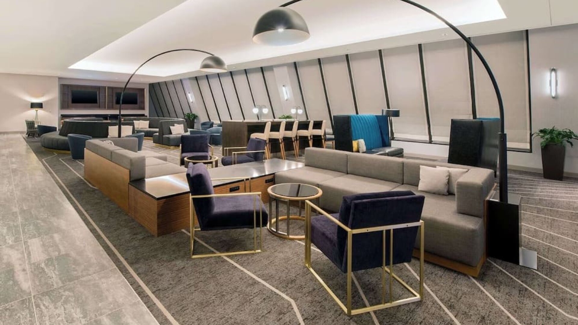 Lobby and coworking lounge at Hilton Atlanta.