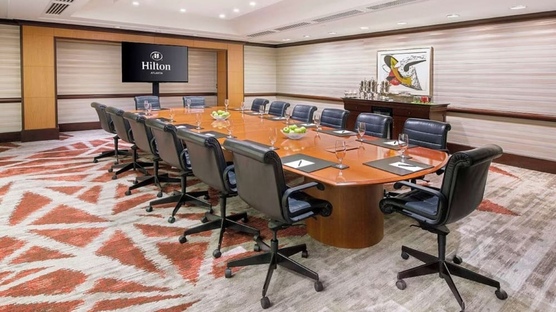 Professional meeting room at Hilton Atlanta.