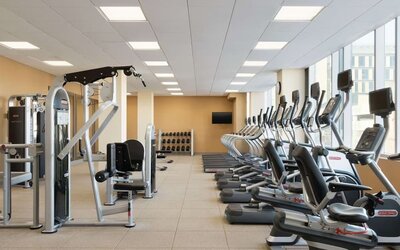 Fitness center available at Hilton Garden Inn Calgary Downtown.
