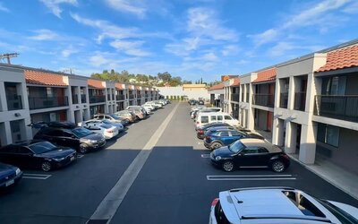 Parking at The Hills Inn Eagle Rock.