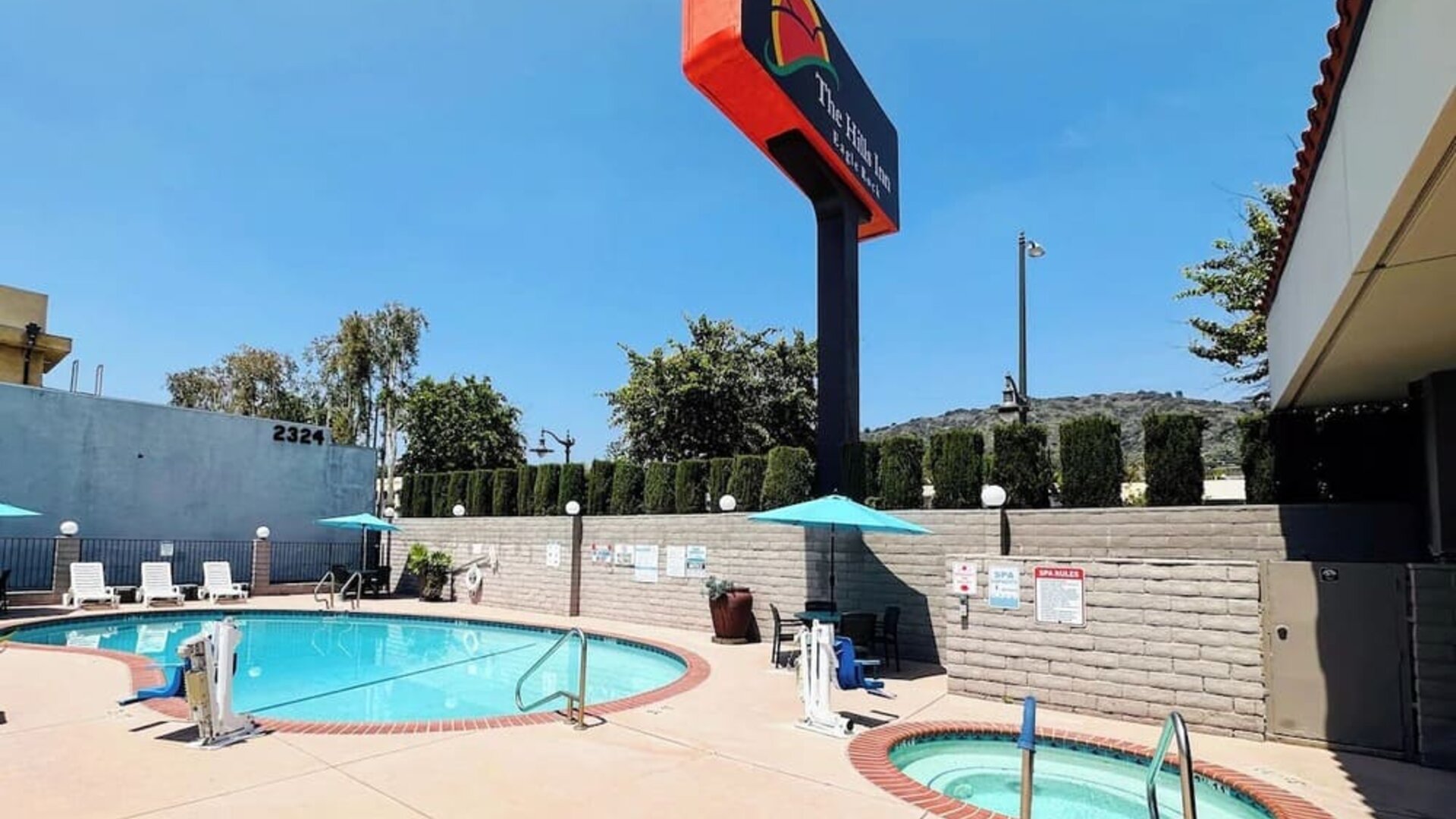 Outdoor pool at The Hills Inn Eagle Rock.