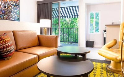 Day use suite with living area at Montrose At Beverly Hills.