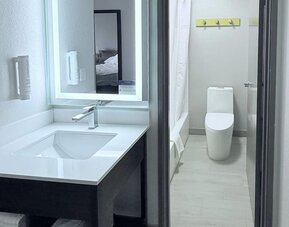 Guest bathroom at Clarion Pointe.