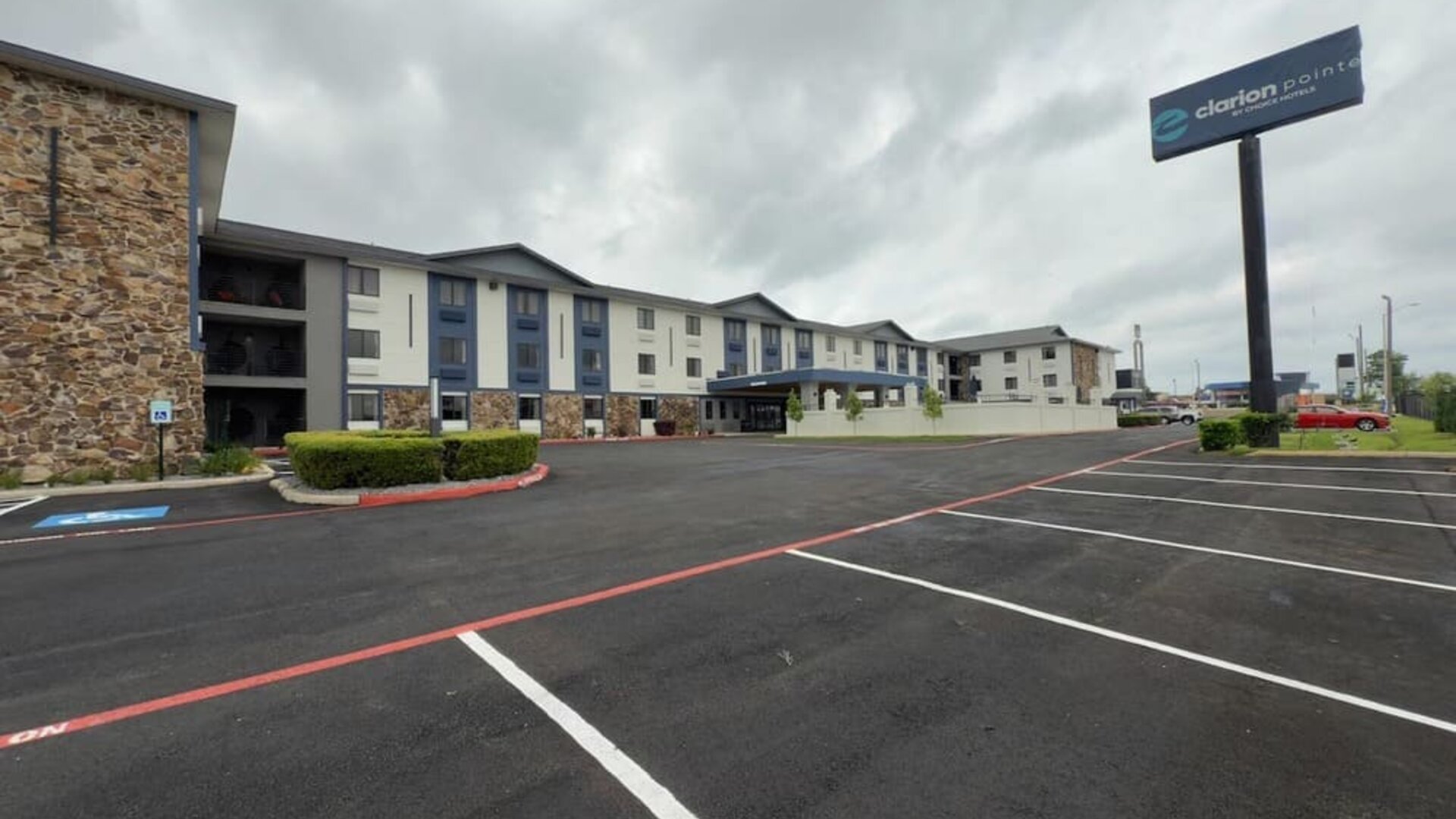 Parking available at Clarion Pointe.