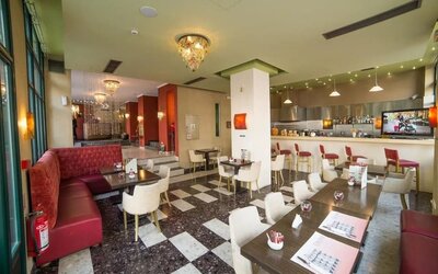 Hotel restaurant at Delphi Art Hotel.