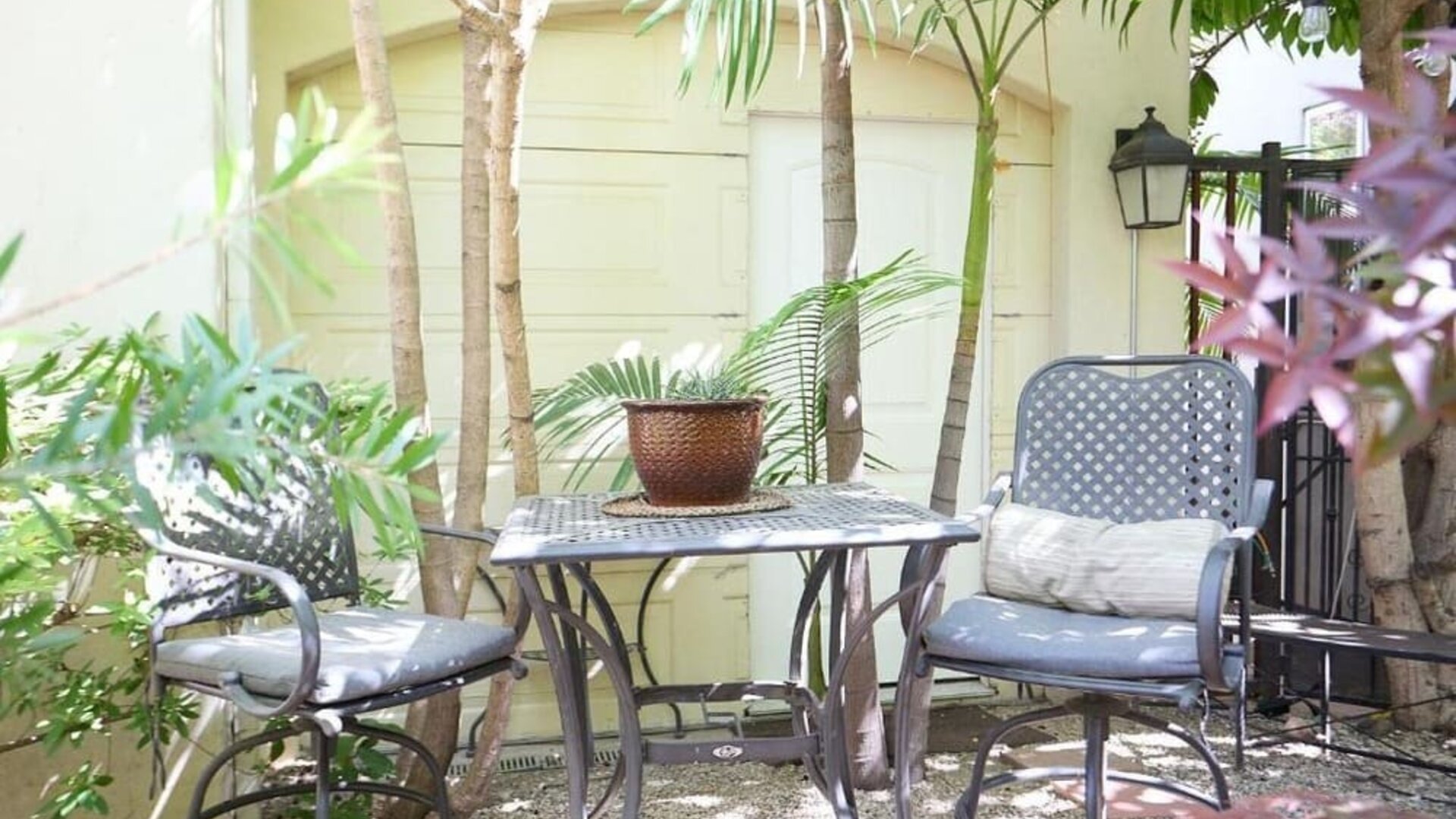 Outdoor terrace at Beverly Hills Spanish.