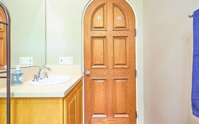 Guest bathroom at Beverly Hills Spanish.