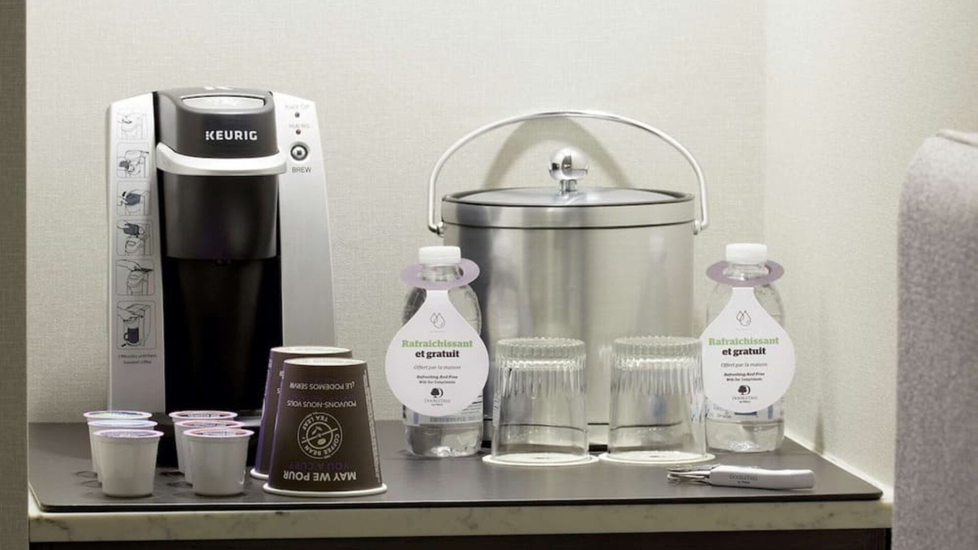 Coffee station at DoubleTree By Hilton Montreal.