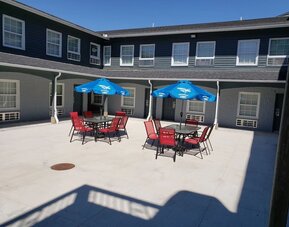 Outdoor terrace at Days Inn By Wyndham Saint John New Brunswick.