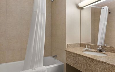 Guest bathroom at Days Inn By Wyndham London.
