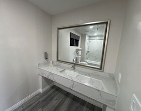 Guest bathroom at Five Star Inn West Covina.