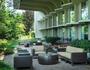 Courtyard at Boston Marriott Newton.