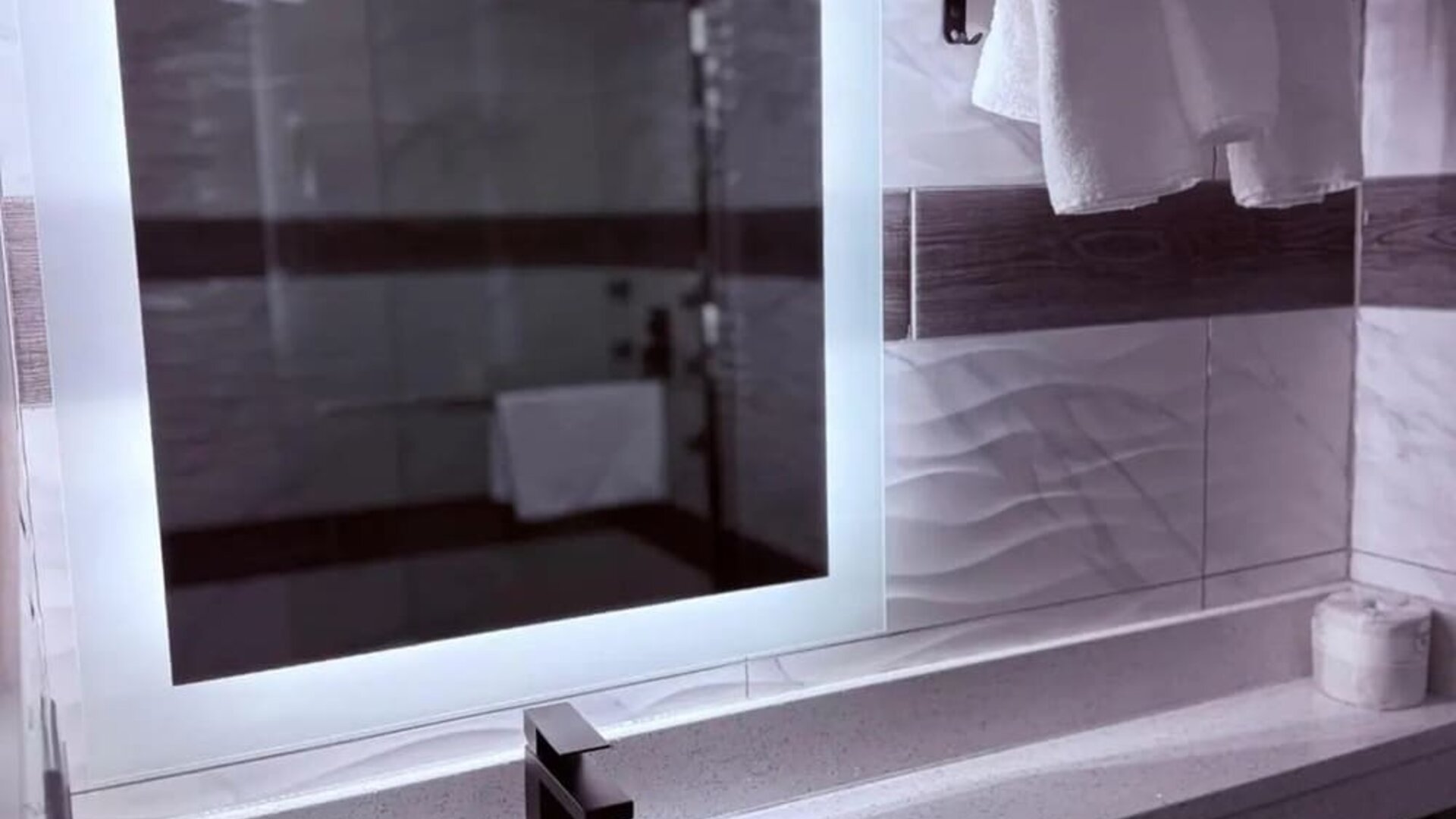 Guest bathroom at THE VINE HOTEL BRONX.