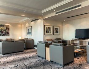 Lobby and lounge at Hilton Dusseldorf.