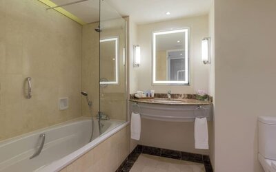 Guest bathroom at Conrad Dublin.