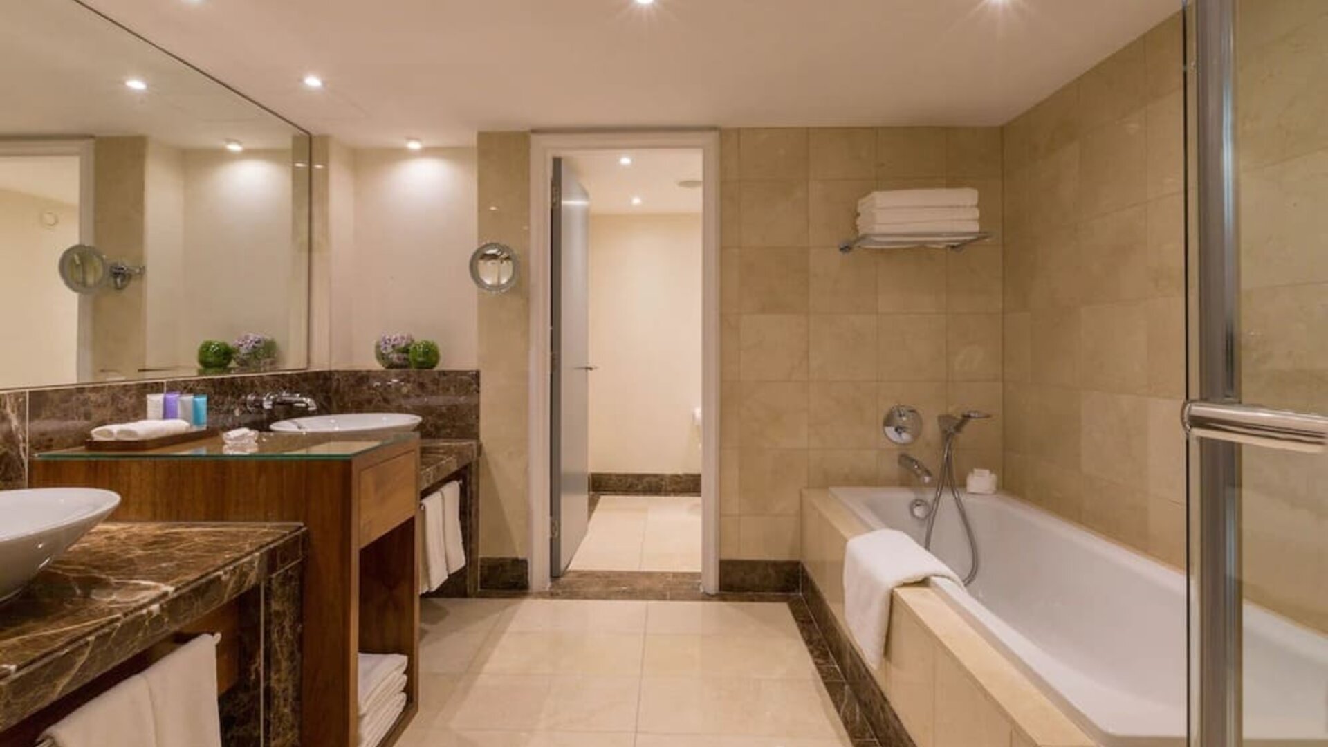 Guest bathroom at Conrad Dublin.