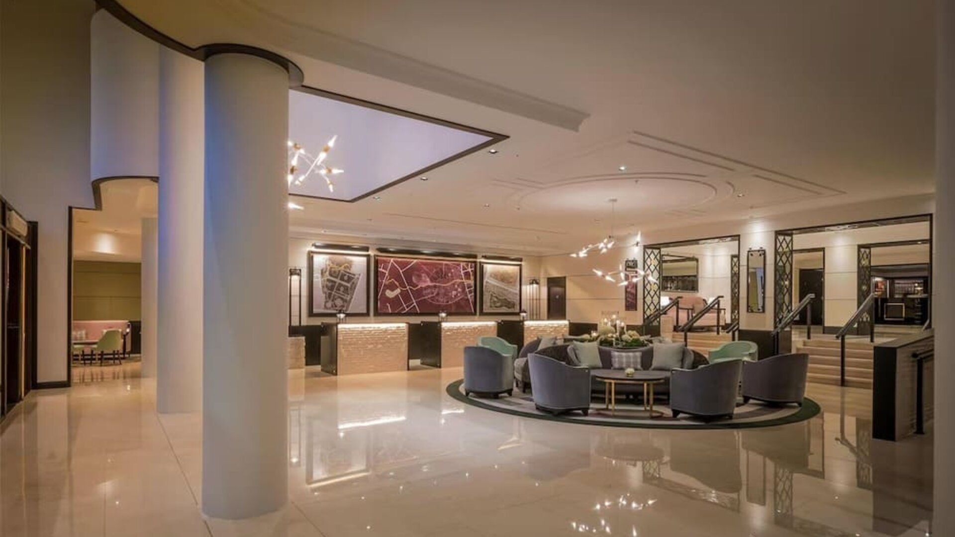 Reception hall at Conrad Dublin.