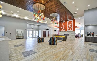 Reception hall at Homewood Suites By Hilton Orlando Theme Parks.