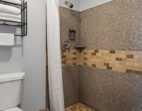 Guest bathroom at Bay Breeze Inn.