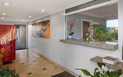 Reception desk at Bay Breeze Inn.