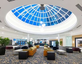 Lobby seating at DoubleTree By Hilton Calgary North.