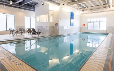 Indoor pool at DoubleTree By Hilton Calgary North.