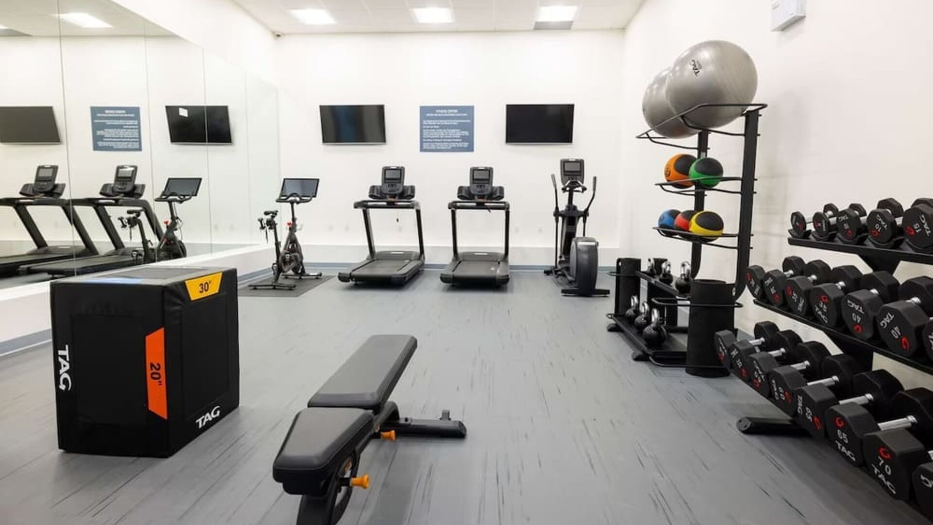 Fitness center at DoubleTree By Hilton Calgary North.