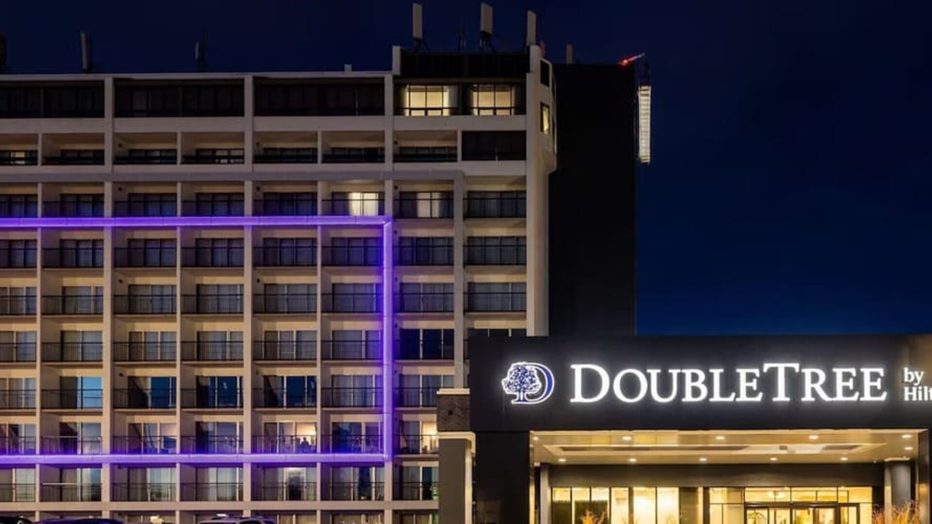 Hotel exterior at DoubleTree By Hilton Calgary North.