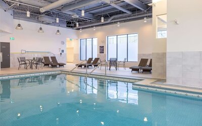 Indoor pool at DoubleTree By Hilton Calgary North.