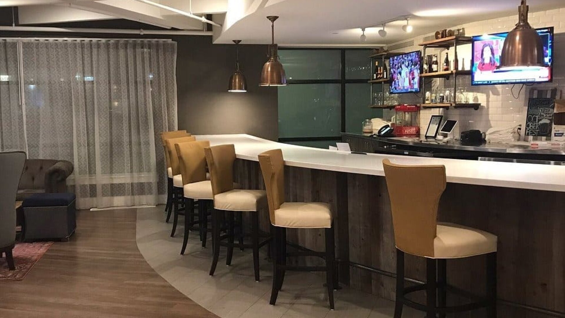 Hotel bar at Envision Hotel Boston-Everett.