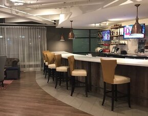 Hotel bar at Envision Hotel Boston-Everett.