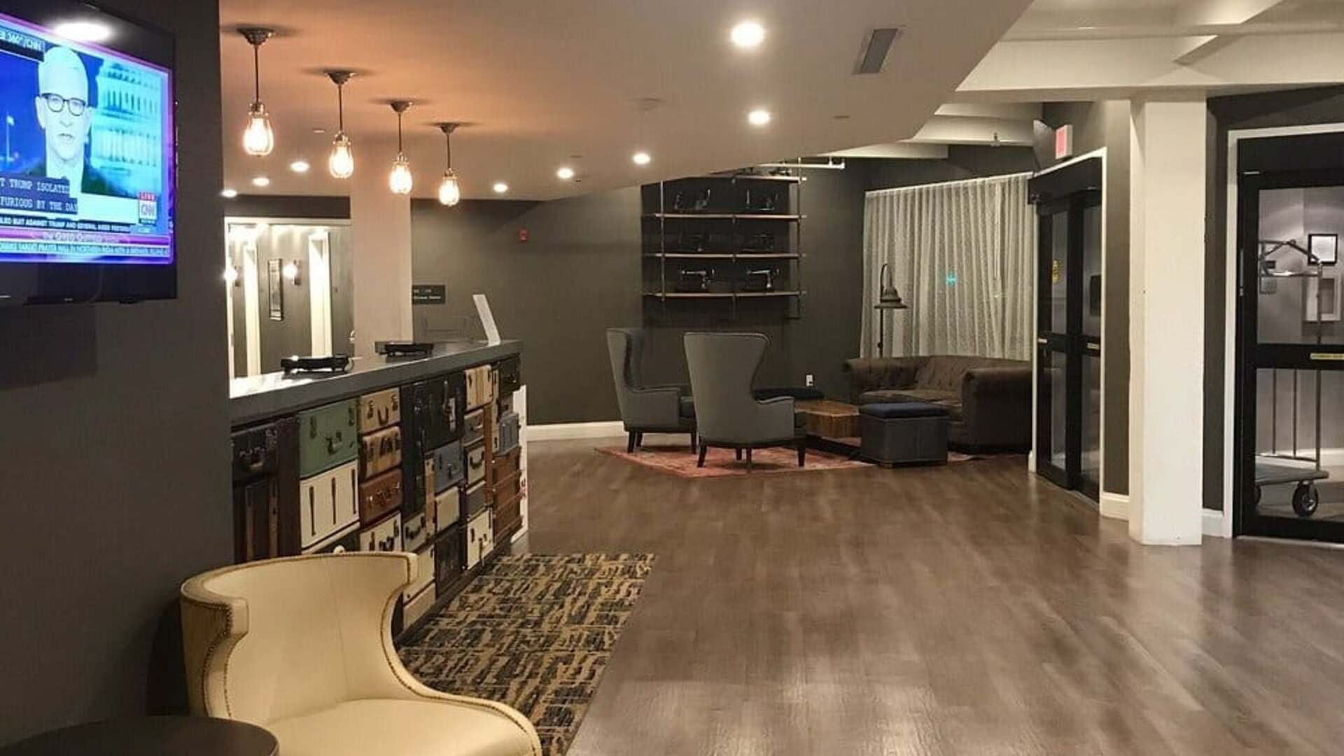 Reception hall at Envision Hotel Boston-Everett.