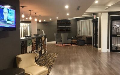 Reception hall at Envision Hotel Boston-Everett.