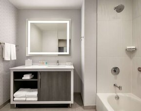 Guest bathroom at Embassy Suites By Hilton Atlanta Midtown.