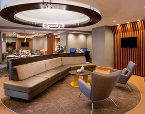 Lobby seating at Sonesta Select Nashville Airport Suites.
