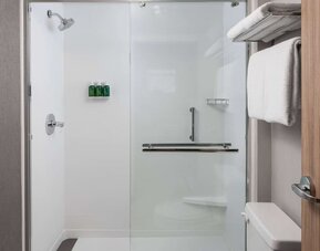 Guest bathroom at Sonesta Select Nashville Airport Suites.