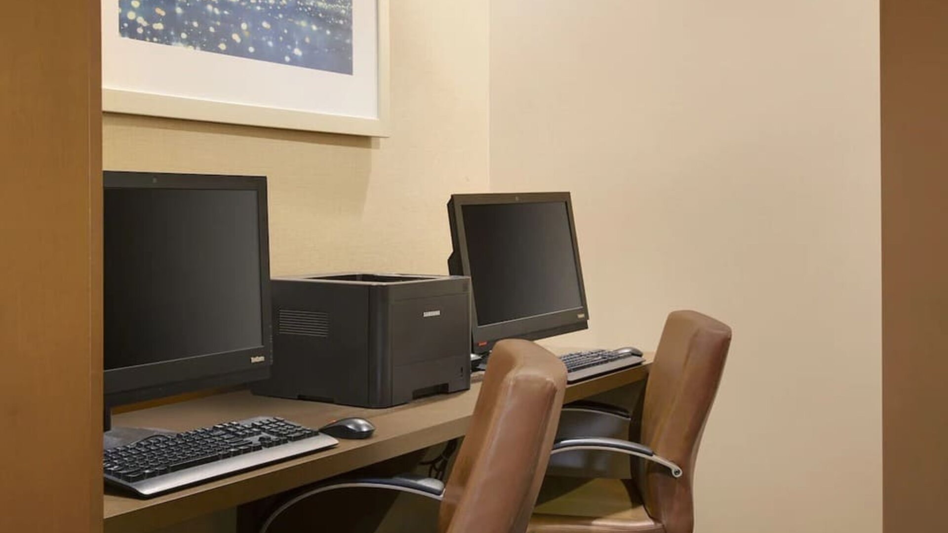 Business center at Hyatt Place Fremont/Silicon Valley.