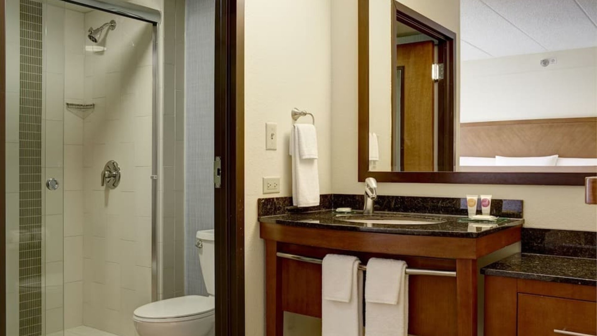 Guest bathroom at Hyatt Place Fremont/Silicon Valley.