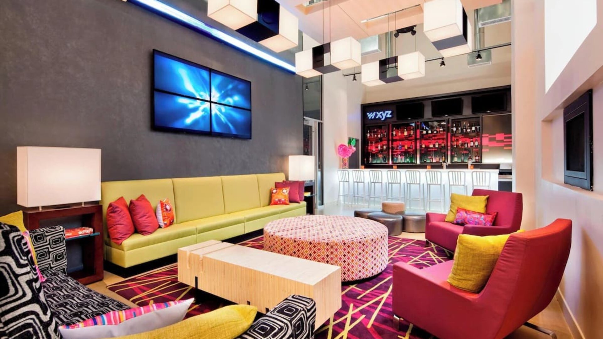 Hotel bar at Aloft Manhattan Downtown - Financial District.