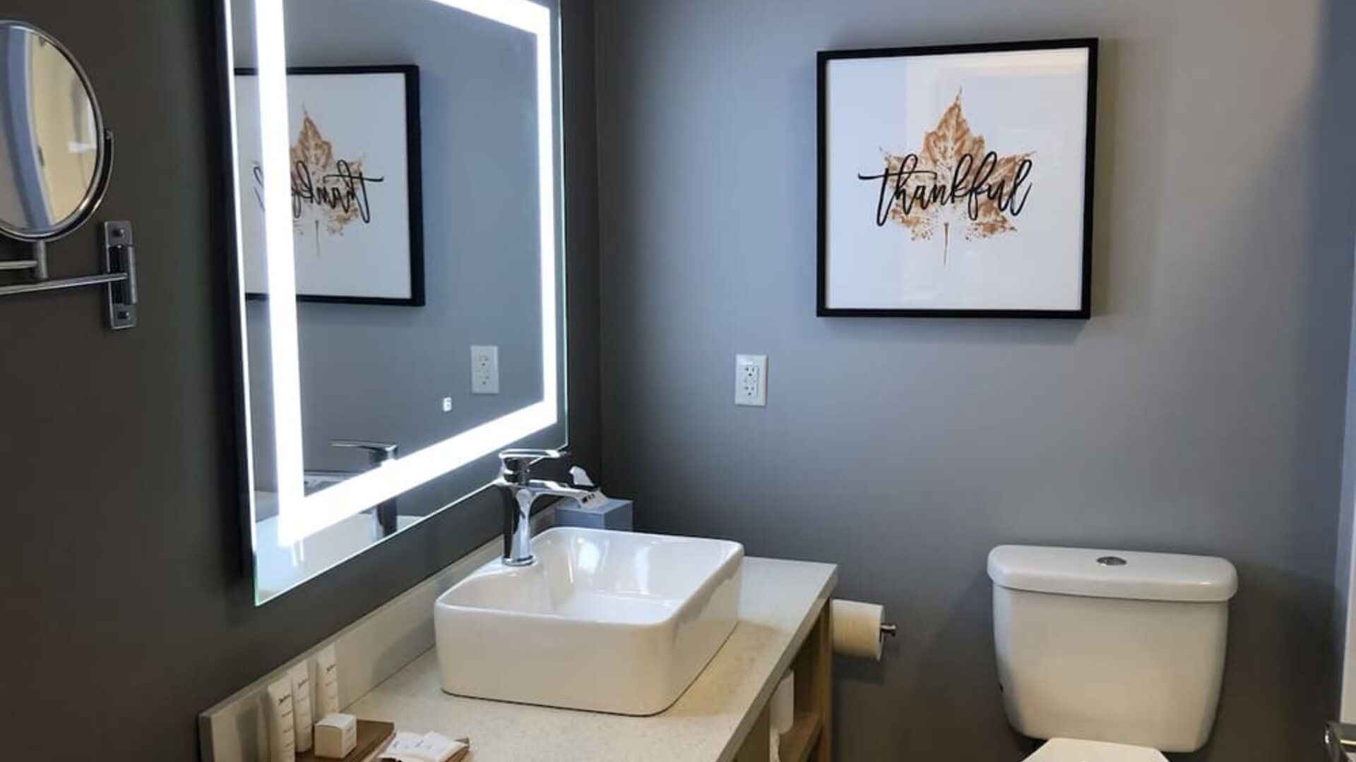 Guest bathroom at Radisson Hotel Atlanta Airport.