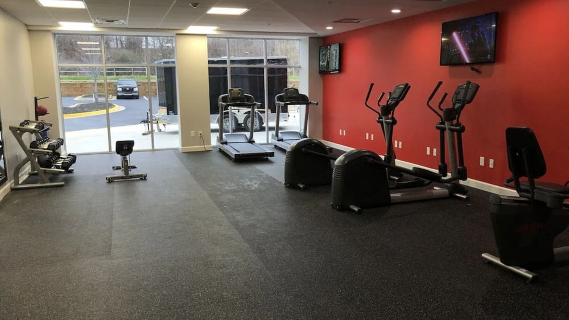 Gym at Radisson Hotel Atlanta Airport.