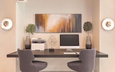 Business center at Radisson Hotel Atlanta Airport.