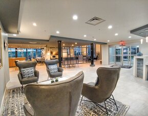 Lobby seating at Radisson Hotel Atlanta Airport.