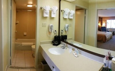 Guest bathroom at Quality Inn On Historic Route 66.
